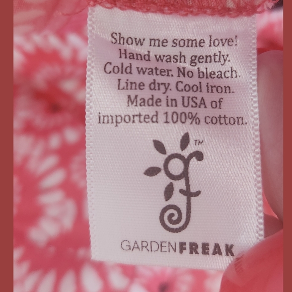 Garden Freak Cotton Print Pompom Trim Dress Sz Medium - Picture 9 of 9